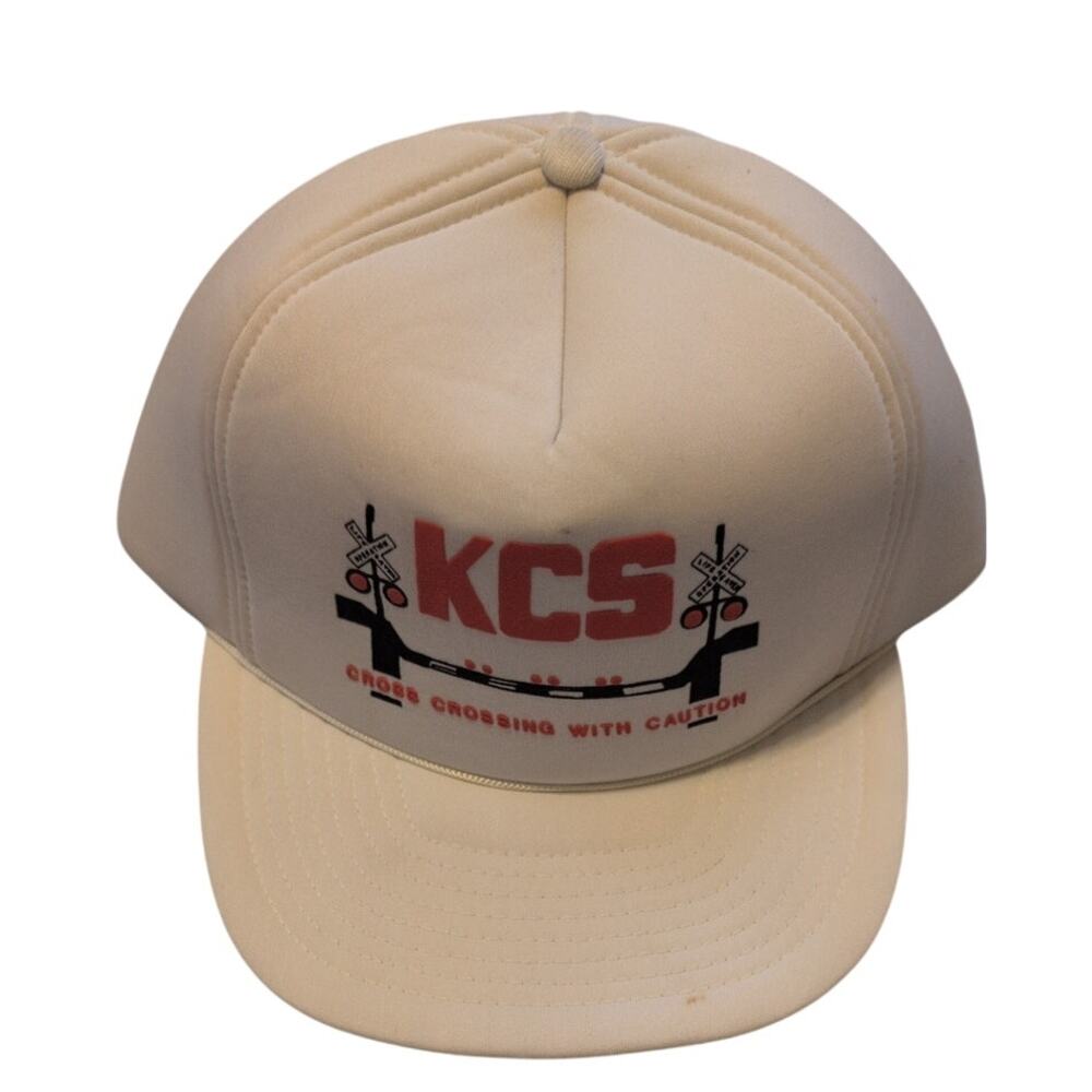 Vintage Kansas City Southern KCS Trucker Hat Snapback White - Picture 1 of 3